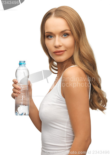 Image of young beautiful woman with  bottle of water