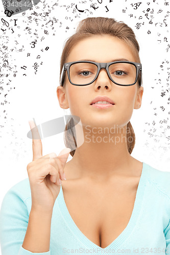 Image of woman with her finger up