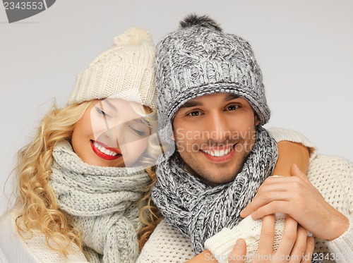 Image of family couple in a winter clothes