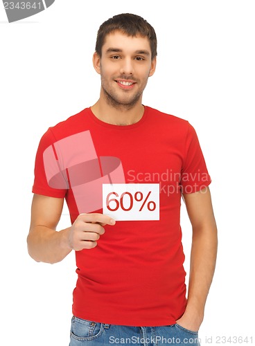 Image of handsome man with discount card