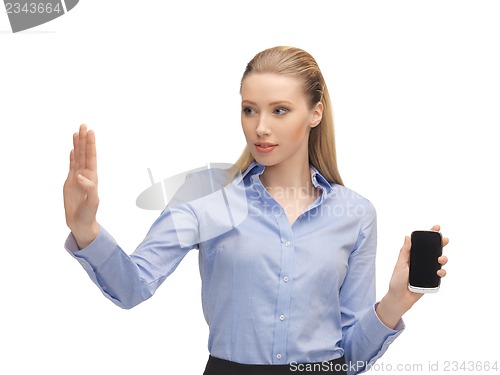 Image of woman with cell phone