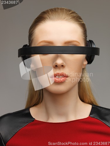 Image of woman with futuristic glasses