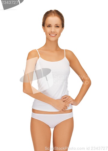 Image of beautiful woman in cotton undrewear