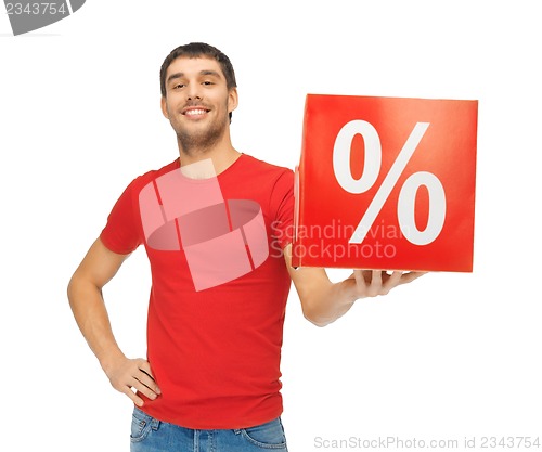 Image of man with percent sign
