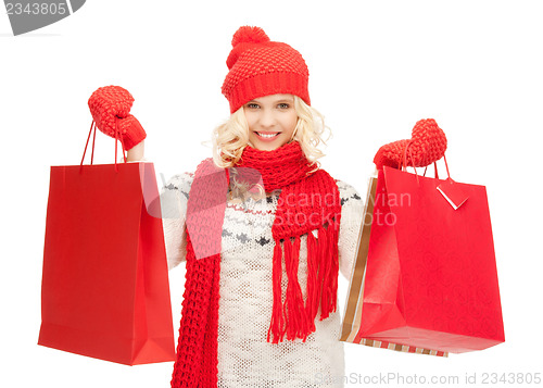 Image of young girl with shopping bags