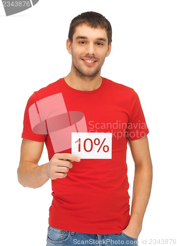 Image of handsome man with discount card