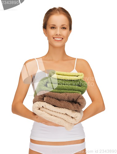 Image of lovely woman with towels