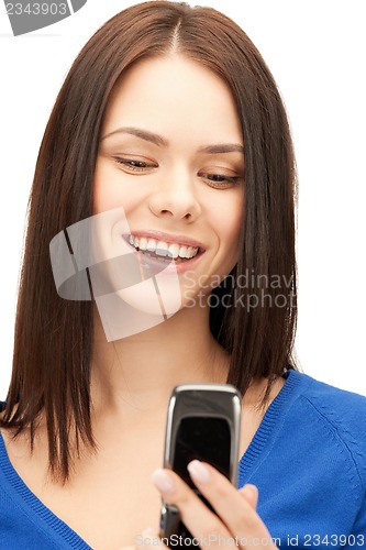 Image of woman with cell phone