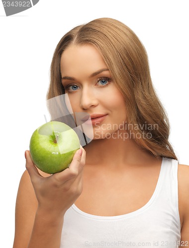 Image of woman with green apple