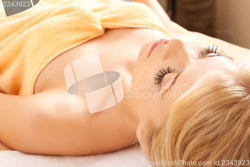 Image of beautiful woman in spa salon