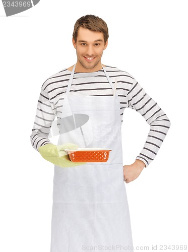 Image of cooking man over white