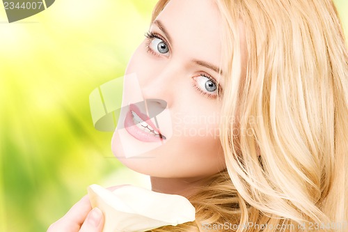 Image of beautiful woman with calla flower