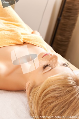 Image of beautiful woman in spa salon