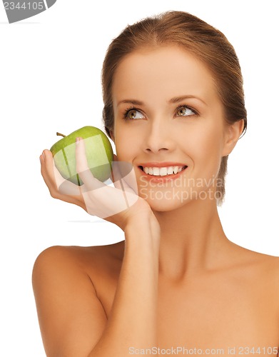 Image of woman with green apple