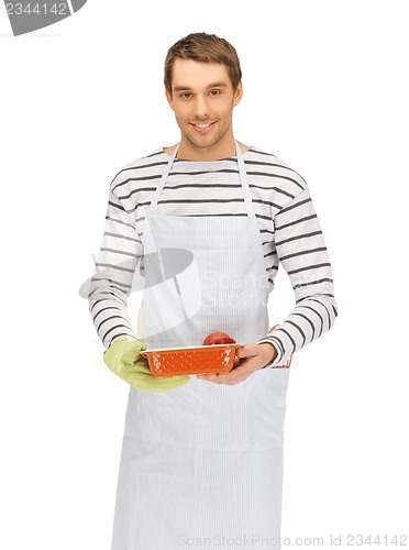 Image of cooking man over white