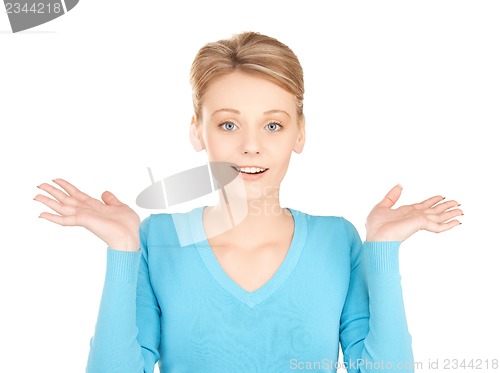 Image of woman shrugging or doubting