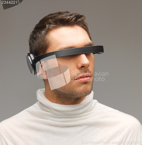 Image of man with futuristic glasses