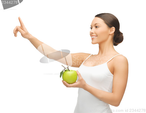 Image of woman with green apple