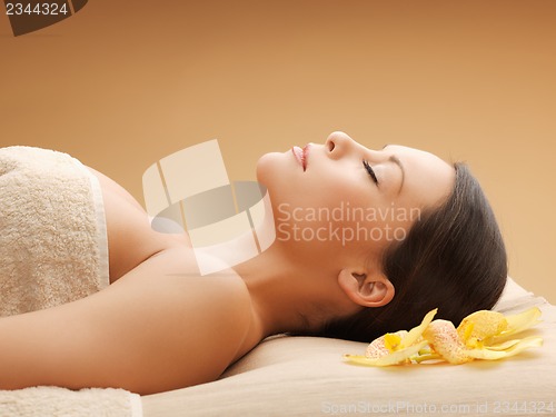 Image of beautiful woman in spa salon