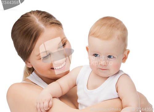 Image of happy mother with adorable baby