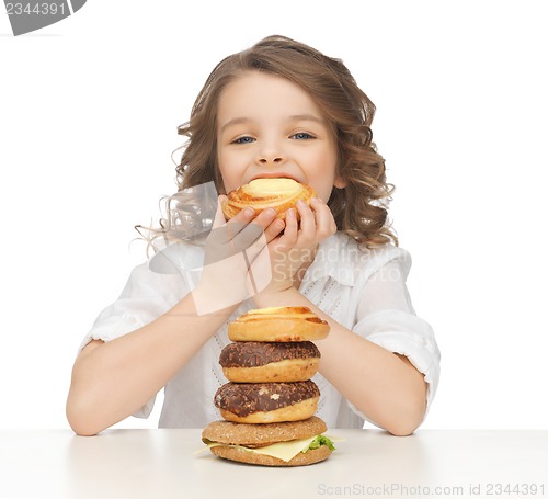 Image of girl with junk food