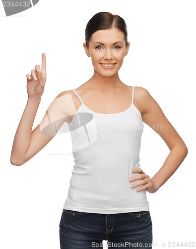 Image of woman with finger up