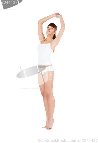 Image of beautiful woman in cotton underwear