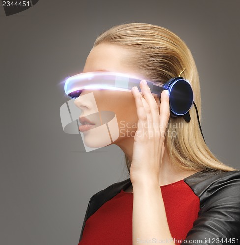 Image of woman with futuristic glasses