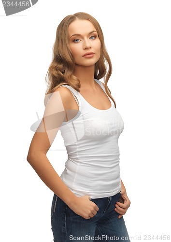 Image of beautiful woman in casual clothes