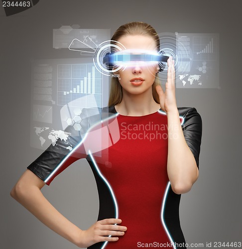 Image of woman with futuristic glasses