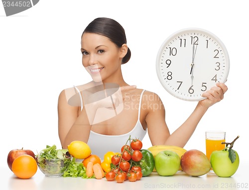 Image of woman with big clock