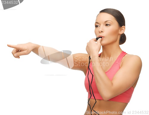 Image of woman with whistle