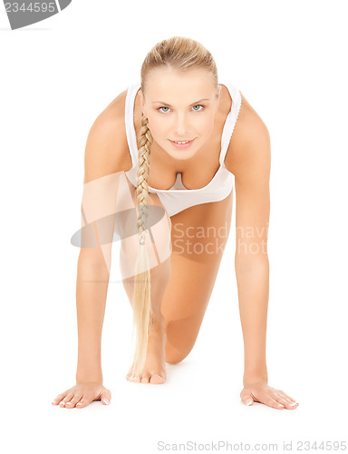 Image of sporty woman in cotton underwear