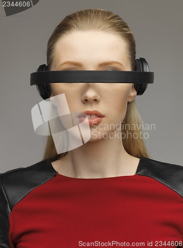 Image of woman with futuristic glasses