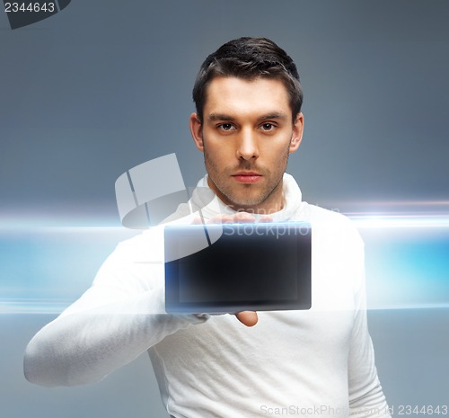 Image of man with tablet pc