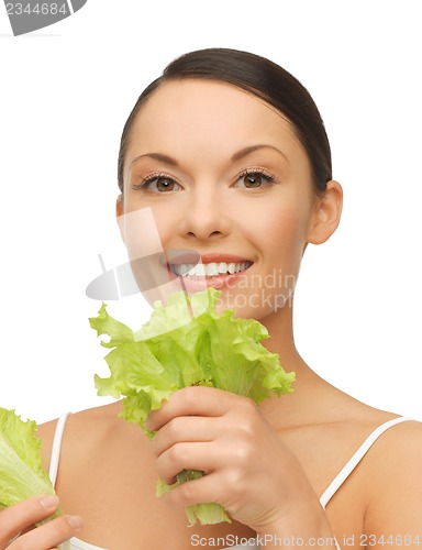 Image of woman with lettuce