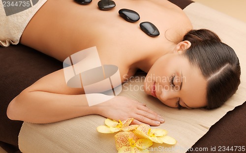 Image of beautiful woman in spa salon