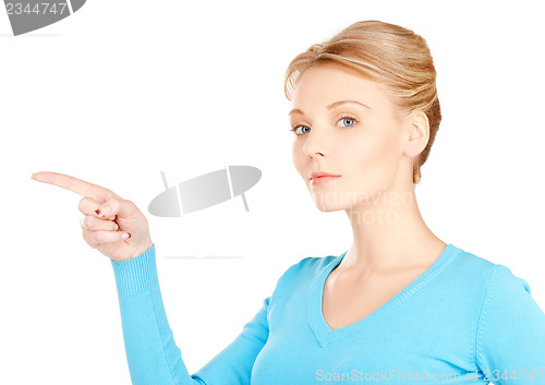 Image of businesswoman pointing her finger