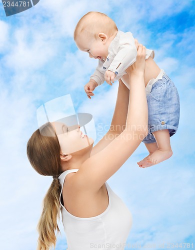 Image of happy mother with adorable baby