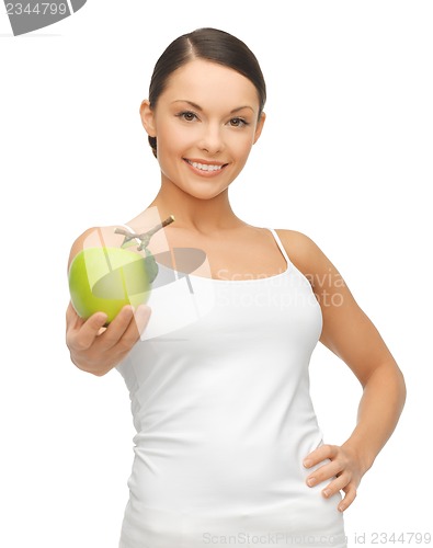 Image of woman with green apple