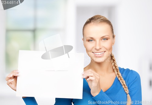 Image of woman with blank board