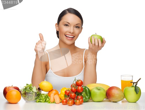 Image of woman with healthy food