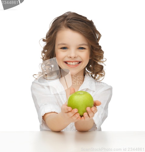 Image of girl with green apple