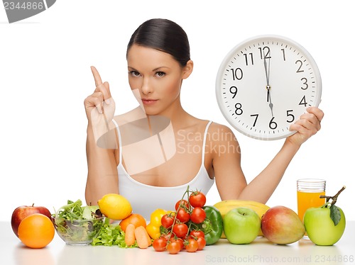 Image of woman with big clock