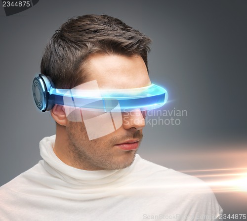 Image of man with futuristic glasses