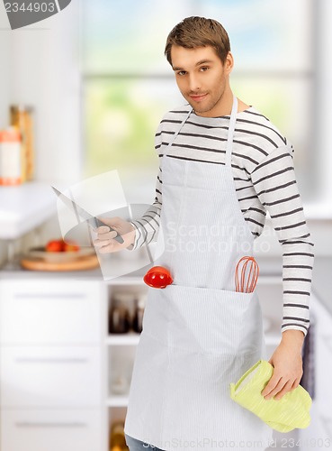 Image of handsome man with knife