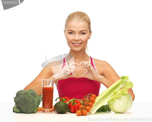 Image of woman with organic food