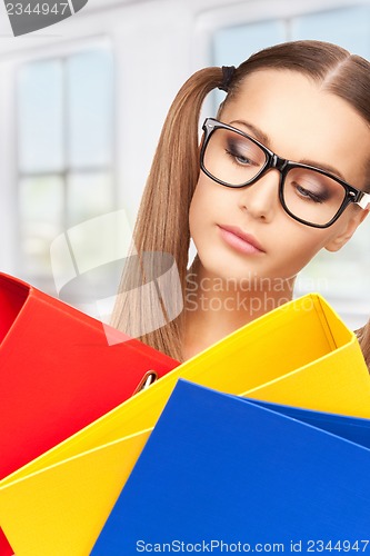 Image of woman with folders