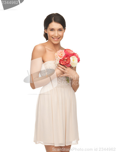 Image of woman with bouquet of flowers