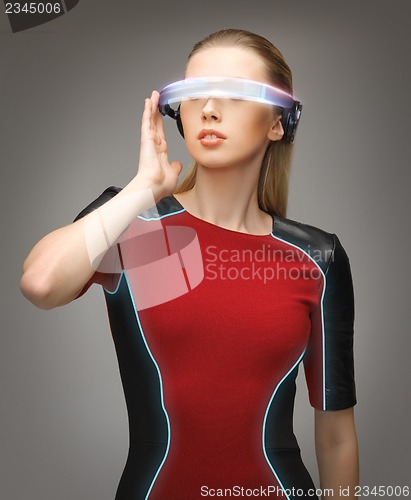 Image of woman with futuristic glasses